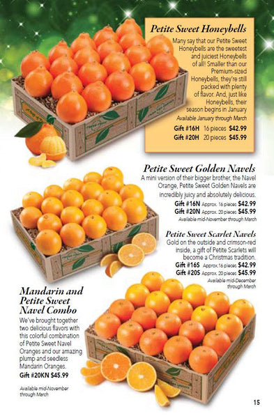 Hyatt Fruit Company Catalog page 15, Florida Fruit Company shipping oranges and grapefruit gifts since 1946.