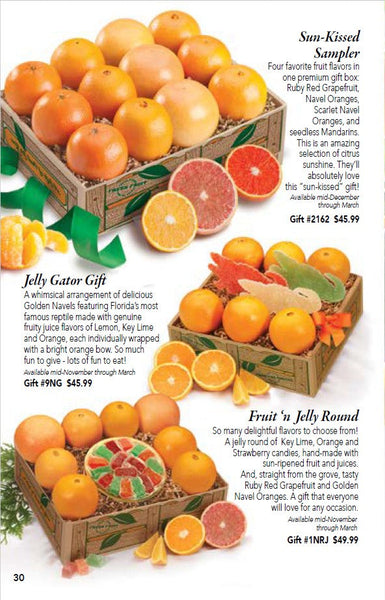 Sun-kissed Sampler Citrus Box - Catalog page for Hyatt Fruit Company of Indian River County, Florida